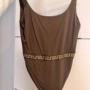 Versace Brown Bodysuit with Gold Accents